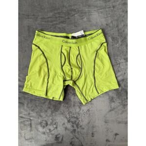 Calvin Klein Mens Athletic Boxer Brief 1 Pair Neon Green Yellow Sz Medium